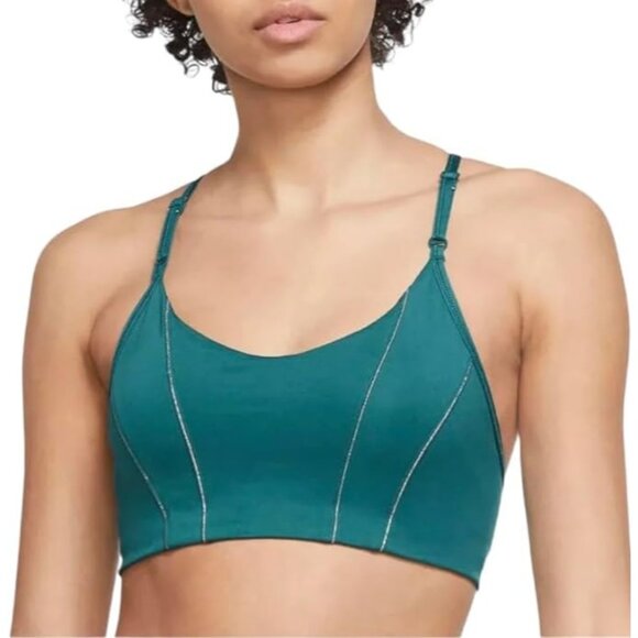 Nike Women Dri-FIT Indy Support Padded Sport Bra DD1407-381 Green Size Small - Picture 1 of 3